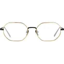 Linda Farrow - 520 C4 Angular Optical Frames - Nickel and Yellow Gold - Linda Farrow Eyewear - Avvenice