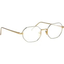 Linda Farrow - 520 C2 Angular Optical Frames - Yellow Gold and White Gold - Linda Farrow Eyewear - Avvenice