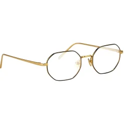 Linda Farrow - 520 C6 Angular Optical Frames - Yellow Gold and Nickel - Linda Farrow Eyewear - Avvenice
