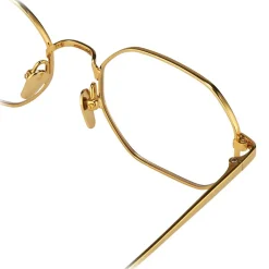 Linda Farrow - 520 C6 Angular Optical Frames - Yellow Gold and Nickel - Linda Farrow Eyewear - Avvenice