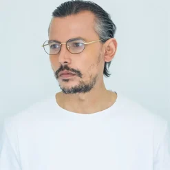 Linda Farrow - 520 C6 Angular Optical Frames - Yellow Gold and Nickel - Linda Farrow Eyewear - Avvenice