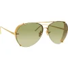 Linda Farrow - 729 C5 Aviator Sunglasses - Yellow Gold - Linda Farrow Eyewear - Avvenice