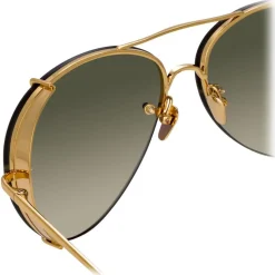 Linda Farrow - 729 C5 Aviator Sunglasses - Yellow Gold - Linda Farrow Eyewear - Avvenice