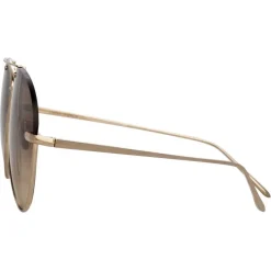Linda Farrow - 859 C6 Aviator Sunglasses - Light Gold - Linda Farrow Eyewear - Avvenice