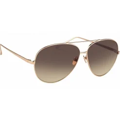 Linda Farrow - 398 C3 Aviator Sunglasses - Matt Yellow Gold - Linda Farrow Eyewear - Kendall Jenner - Alessandra Ambrosio - Avvenice
