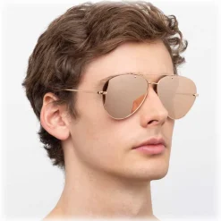 Linda Farrow - 859 C3 Aviator Sunglasses - Rose Gold - Linda Farrow Eyewear - Avvenice