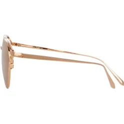 Linda Farrow - 804 C3 Aviator Sunglasses - Rose Gold - Linda Farrow Eyewear - Avvenice