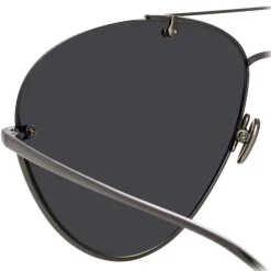 Linda Farrow - 859 C5 Aviator Sunglasses - Nickel - Linda Farrow Eyewear - Avvenice