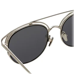 Linda Farrow - 682 C2 Aviator Sunglasses - White Gold - Linda Farrow Eyewear - Avvenice