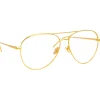 Linda Farrow - 751 C1 Aviator Optical Frames - Yellow Gold - Linda Farrow Eyewear - Avvenice