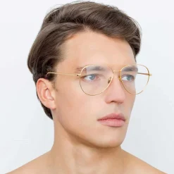 Linda Farrow - 751 C1 Aviator Optical Frames - Yellow Gold - Linda Farrow Eyewear - Avvenice