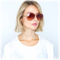 Linda Farrow - 574 C7 Aviator Sunglasses - Rose Gold - Linda Farrow Eyewear - Avvenice