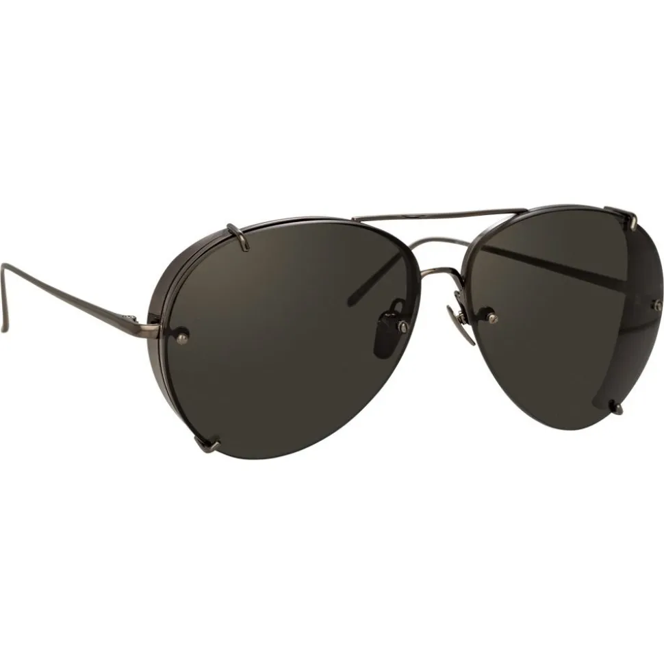 Linda Farrow - 729 C4 Aviator Sunglasses - Nickel - Linda Farrow Eyewear - Avvenice