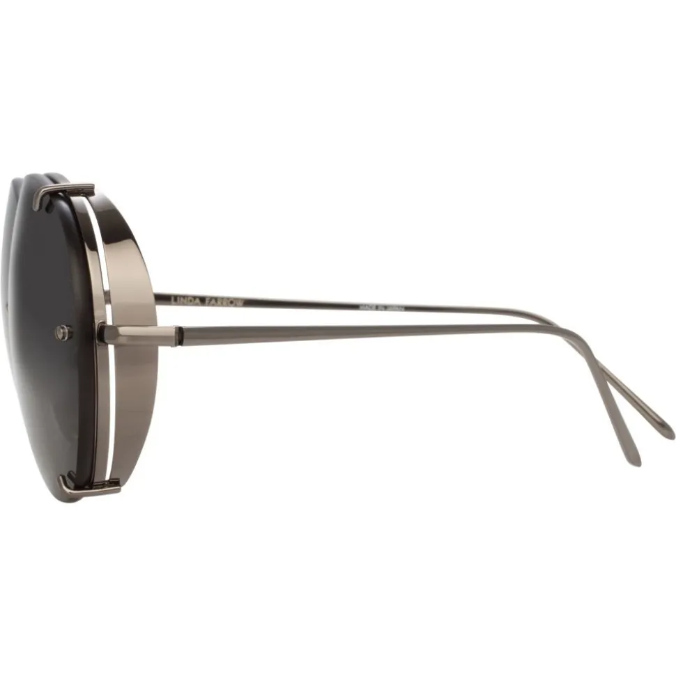 Linda Farrow - 729 C4 Aviator Sunglasses - Nickel - Linda Farrow Eyewear - Avvenice