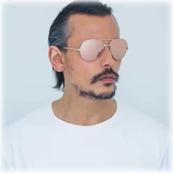 Linda Farrow - 128 C6 Aviator Sunglasses - Rose Gold - Linda Farrow Eyewear - Alessandra Ambrosio Official - Avvenice