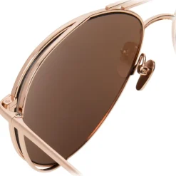 Linda Farrow - 575 C3 Aviator Sunglasses - Rose Gold - Linda Farrow Eyewear - Avvenice