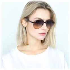 Linda Farrow - 533 C5 Aviator Sunglasses - Black - Linda Farrow Eyewear - Avvenice