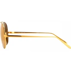 Linda Farrow - 128 C4 Aviator Sunglasses - Yellow Gold - Linda Farrow Eyewear - Alessandra Ambrosio Official - Avvenice