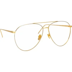 Linda Farrow - 744 C10 Aviator Optical Frames - White Gold and Yellow Gold - Linda Farrow Eyewear - Avvenice