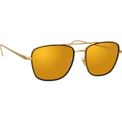 Linda Farrow - 559 C1 Aviator Sunglasses - Yellow Gold & Black - Linda Farrow Eyewear - Avvenice