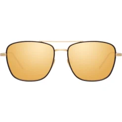 Linda Farrow - 559 C1 Aviator Sunglasses - Yellow Gold & Black - Linda Farrow Eyewear - Avvenice