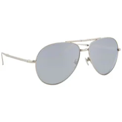 Linda Farrow - 518 C2 Aviator Sunglasses - White Gold - Linda Farrow Eyewear - Avvenice
