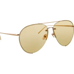 Linda Farrow - 624 C7 Aviator Sunglasses - Rose Gold - Linda Farrow Eyewear - Avvenice
