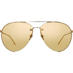 Linda Farrow - 624 C7 Aviator Sunglasses - Rose Gold - Linda Farrow Eyewear - Avvenice