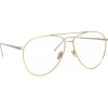 Linda Farrow - 744 C9 Aviator Optical Frames - Yellow Gold and White Gold - Linda Farrow Eyewear - Avvenice