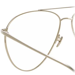 Linda Farrow - 744 C9 Aviator Optical Frames - Yellow Gold and White Gold - Linda Farrow Eyewear - Avvenice