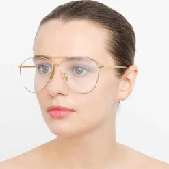 Linda Farrow - 744 C9 Aviator Optical Frames - Yellow Gold and White Gold - Linda Farrow Eyewear - Avvenice