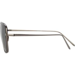 Linda Farrow - 559 C6 Aviator Sunglasses - Nickel & Black - Linda Farrow Eyewear - Avvenice