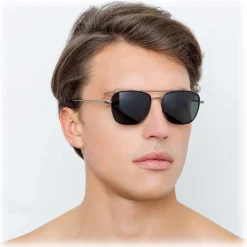 Linda Farrow - 559 C6 Aviator Sunglasses - Nickel & Black - Linda Farrow Eyewear - Avvenice