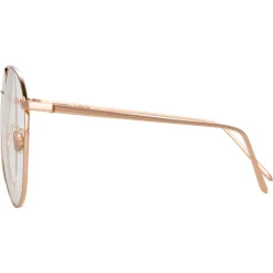 Linda Farrow - 744 C11 Aviator Optical Frames - Rose Gold and White Gold - Linda Farrow Eyewear - Avvenice