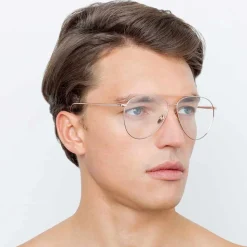 Linda Farrow - 744 C11 Aviator Optical Frames - Rose Gold and White Gold - Linda Farrow Eyewear - Avvenice