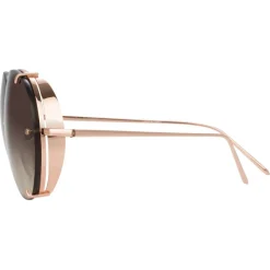 Linda Farrow - 729 C7 Aviator Sunglasses - Rose Gold - Linda Farrow Eyewear - Avvenice