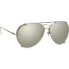 Linda Farrow - 729 C2 Aviator Sunglasses - White Gold - Linda Farrow Eyewear - Avvenice