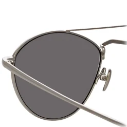 Linda Farrow - 876 C2 Aviator Sunglasses - White Gold - Linda Farrow Eyewear - Avvenice