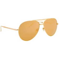Linda Farrow - 518 C1 Aviator Sunglasses - Gold - Linda Farrow Eyewear - Avvenice