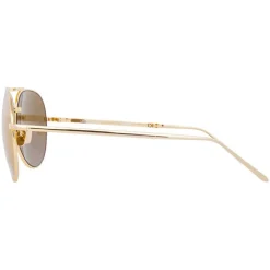 Linda Farrow - 518 C1 Aviator Sunglasses - Gold - Linda Farrow Eyewear - Avvenice
