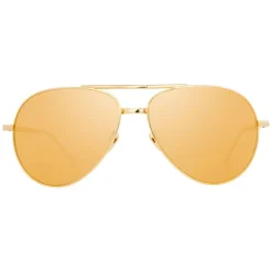 Linda Farrow - 518 C1 Aviator Sunglasses - Gold - Linda Farrow Eyewear - Avvenice