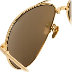 Linda Farrow - 518 C1 Aviator Sunglasses - Gold - Linda Farrow Eyewear - Avvenice