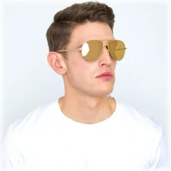 Linda Farrow - 518 C1 Aviator Sunglasses - Gold - Linda Farrow Eyewear - Avvenice