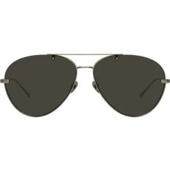 Linda Farrow - 859 C7 Aviator Sunglasses - White Gold - Linda Farrow Eyewear - Avvenice