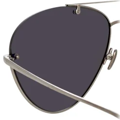 Linda Farrow - 859 C7 Aviator Sunglasses - White Gold - Linda Farrow Eyewear - Avvenice