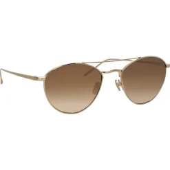 Linda Farrow - 876 C7 Aviator Sunglasses - Light Gold - Linda Farrow Eyewear - Avvenice