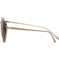 Linda Farrow - 876 C7 Aviator Sunglasses - Light Gold - Linda Farrow Eyewear - Avvenice