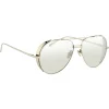 Linda Farrow - 426 C2 Aviator Sunglasses - White Gold - Linda Farrow Eyewear - Avvenice