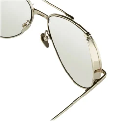 Linda Farrow - 426 C2 Aviator Sunglasses - White Gold - Linda Farrow Eyewear - Avvenice