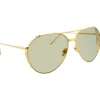 Linda Farrow - 425 C13 Aviator Sunglasses - Yellow Gold - Linda Farrow Eyewear - Avvenice